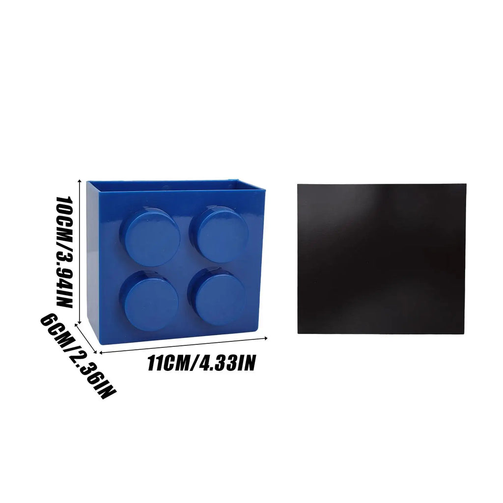 Building Blocks Magnetic Storage Holders Refrigerator Organizer Building Block Wall Mounted Racks Home Kitchen Creative Decor Quake Blue