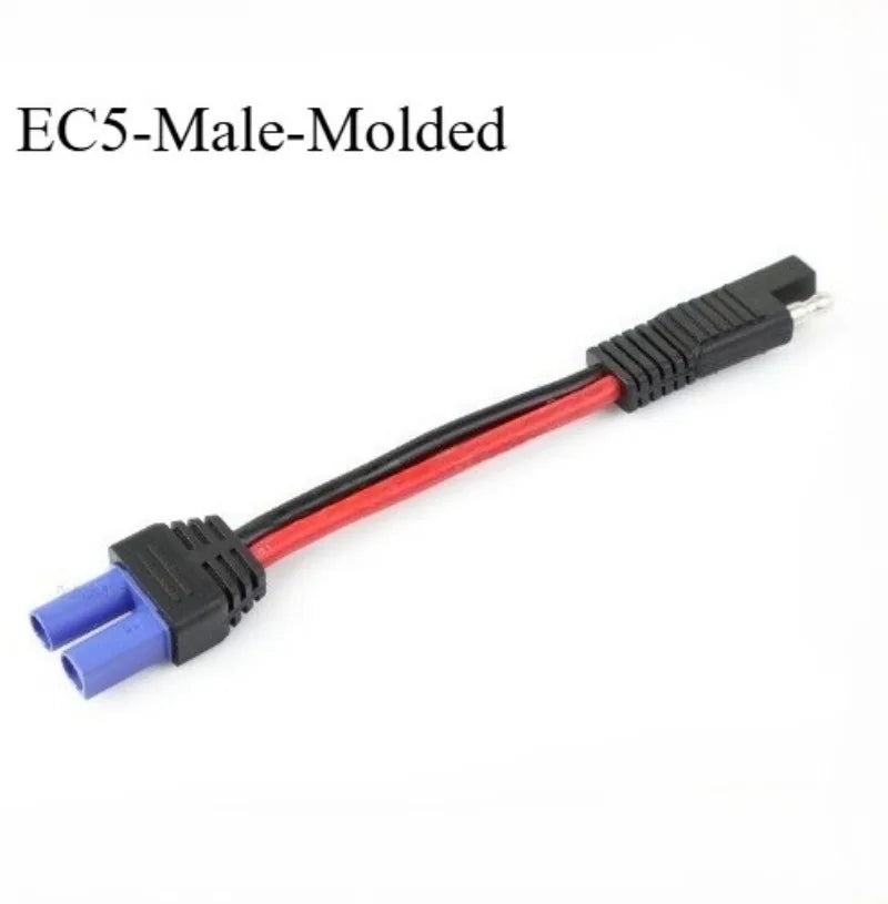 SAE Quick Connect To EC5 Male Female Power Adapter Cable 12AWG Copper Wire For Car Jump Starter Solar RV Motorcycle Battery DIY Quake EC5-M-Molded 12AWG 1M
