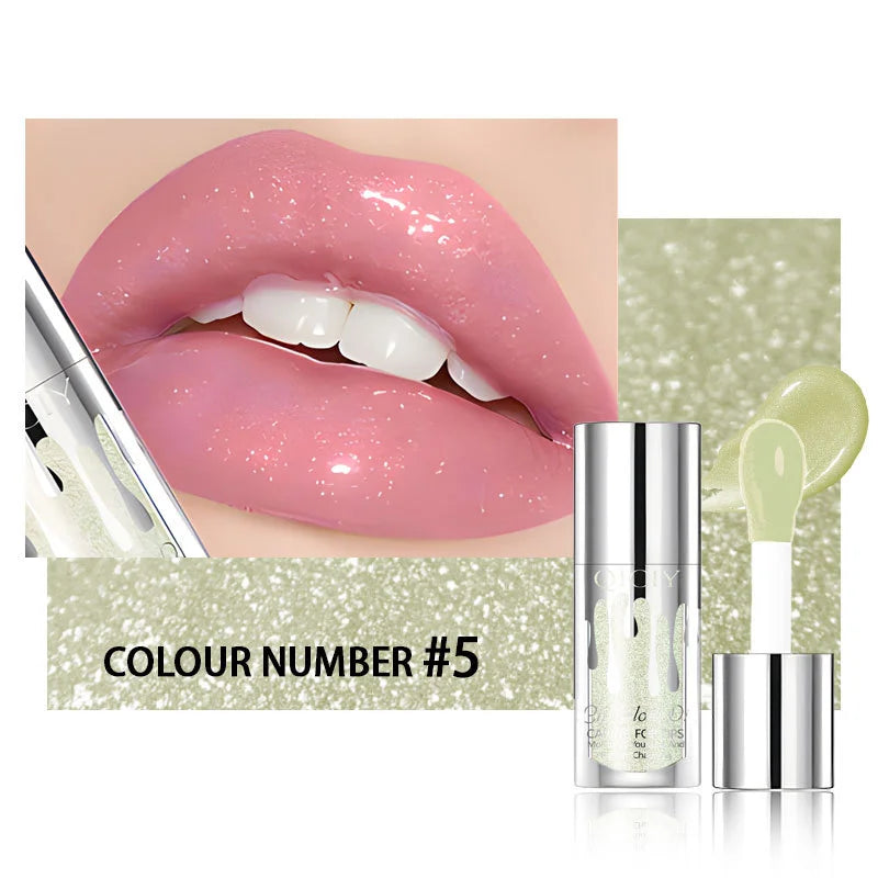 Pearlescent Color-Changing Lip Gloss,Natural Shining EffectLong-Lasting Moisturizing and Hydrating Lip Plumping Mirror Lip Glaze Quake 05