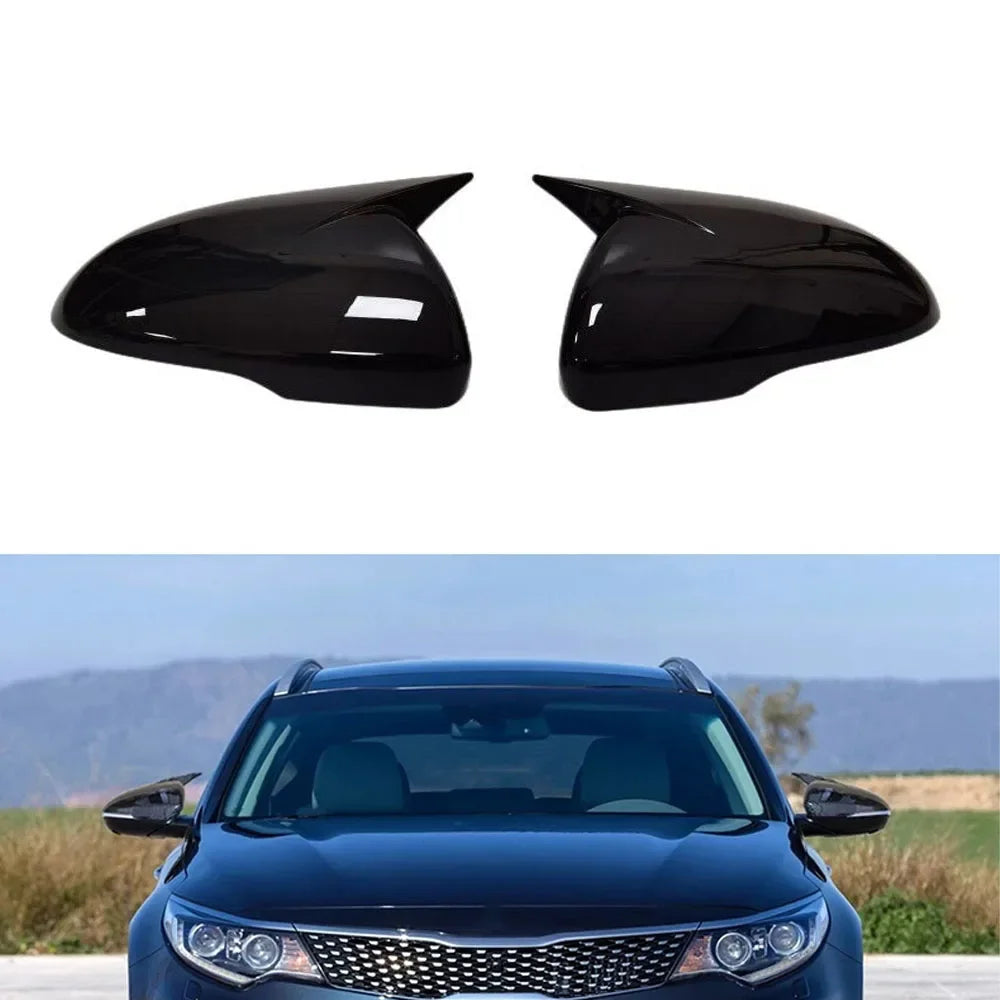 For Kia Optima K5 2016-2020 Car Sticker Rearview Side Mirror Cover Wing Cap Exterior Door Rear View Case Trim Carbon Fiber Look Quake