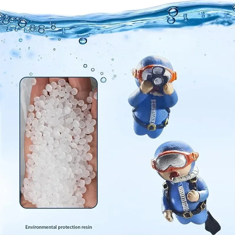 Realistic Floating Diver Ornament For Aquarium - Add Fun & Style To Your Fish Tank Decor, Unique Underwater Scene Enhancer Quake