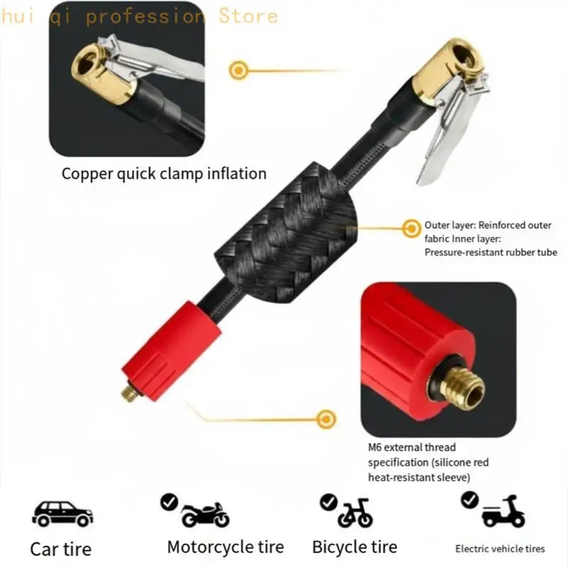 Air Pumps Extension Hose 100cm Cold Resistant Tube Ergonomic Tire Inflation Part H8WE Quake