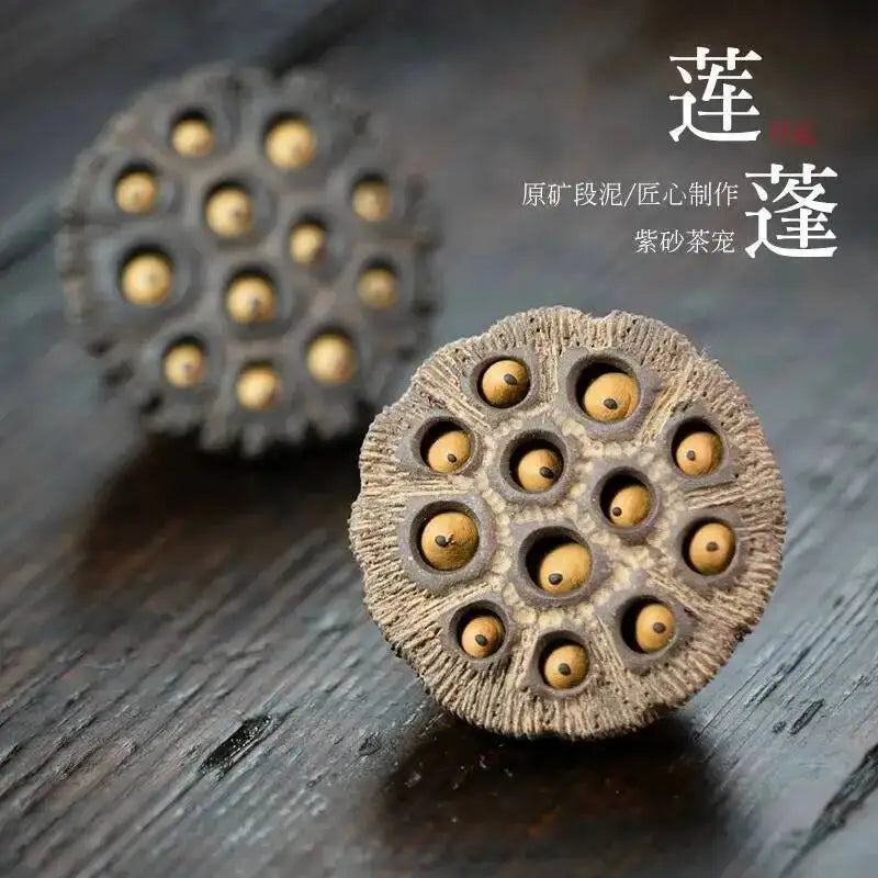 Yixing Zisha Tea Pet Lotus Pod Ornament Old Lotus Seed Sculpture Craft Tea Set Tea Ceremony Ceramic Accessories Miscellaneous Quake