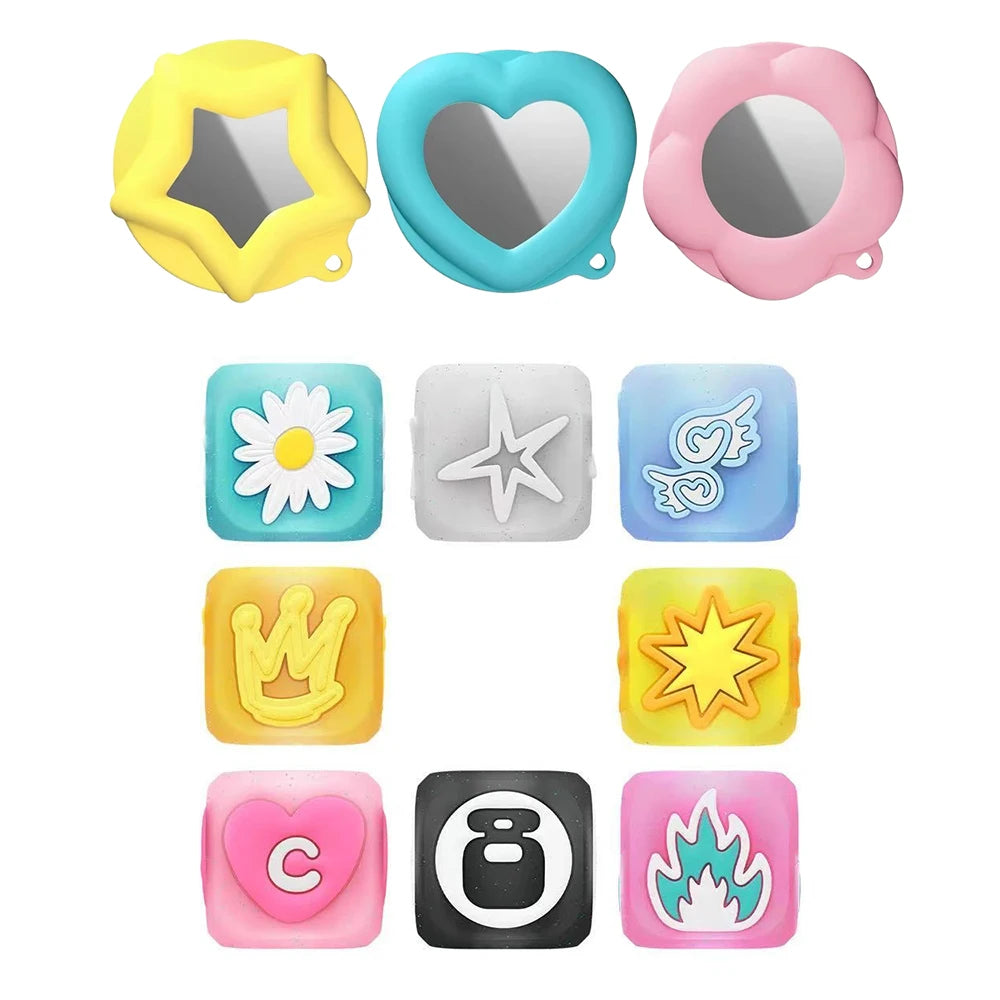 Star Love Heart Mirror Magnetic Phone Grip Stand for IPhone 13 14 15 16 17 18 Pro Max Case Phone Accessories Diy Dice Quake