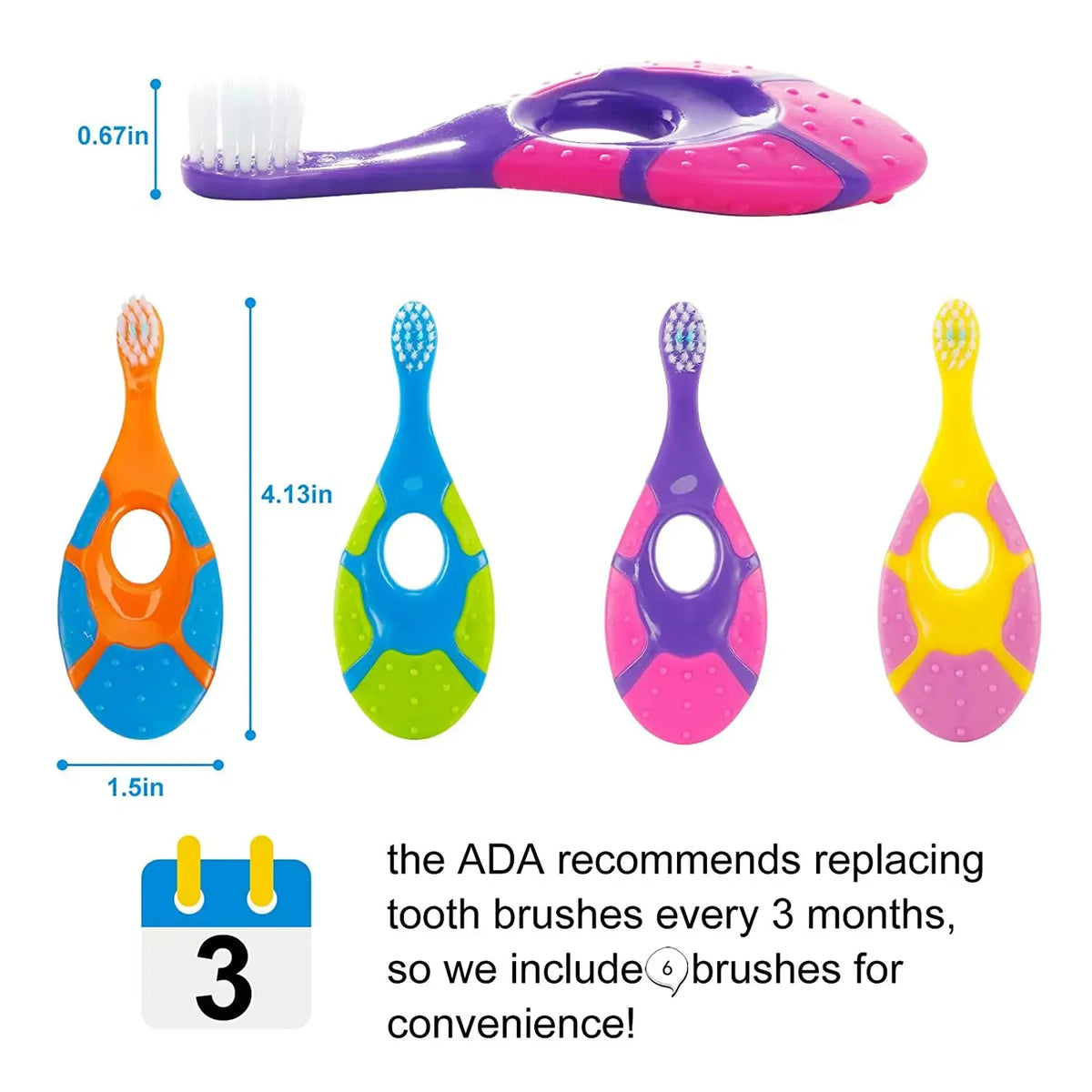 VVOCCI Kids Toothbrush 2-Pack | Soft Bristle BPA-Free Toddler Toothbrush for Training & Deciduous Teeth Care Quake