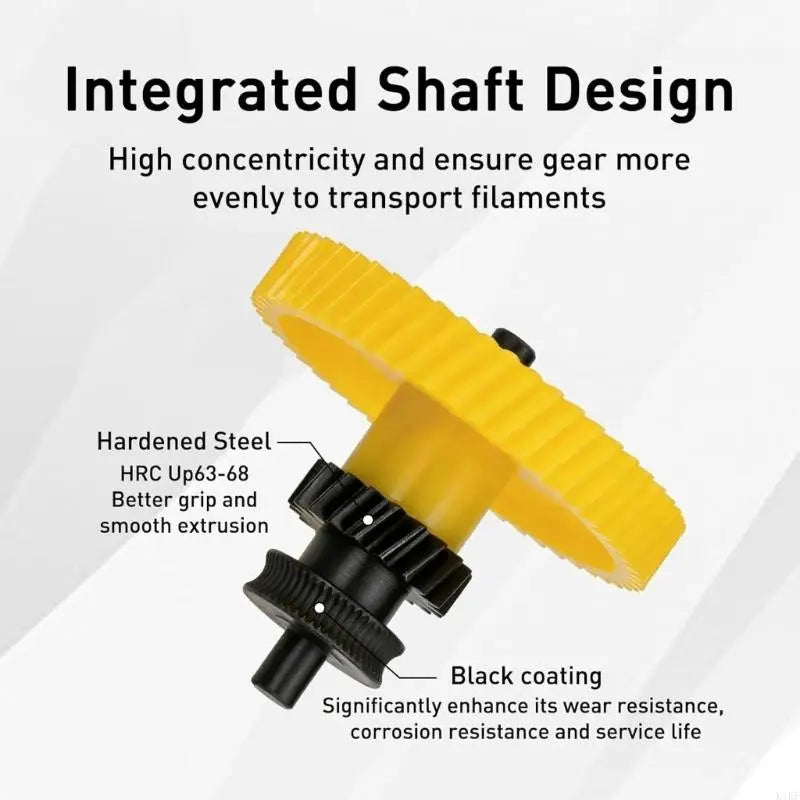 Hardened Steel Extruder Gear For Lab P2S 3D Printers High Hardened Steel Enhances Durability K1KF Quake