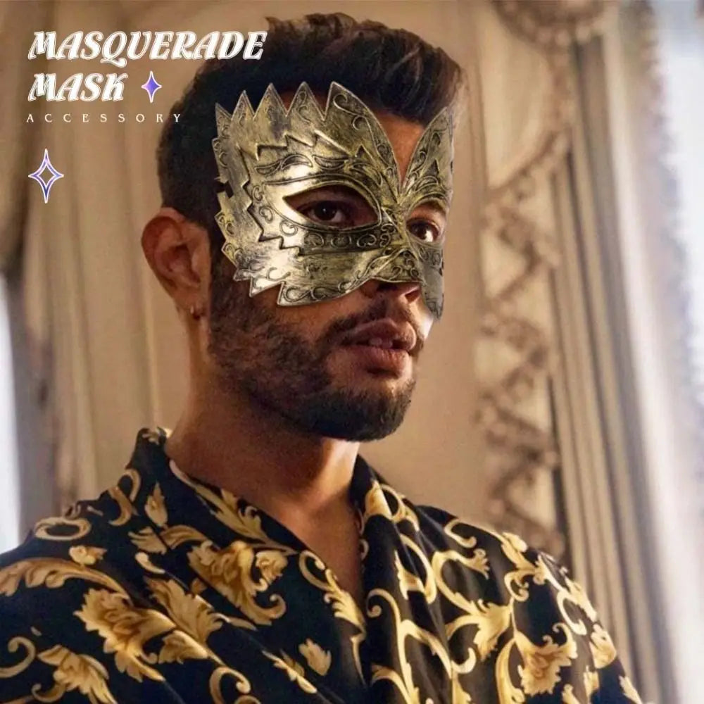 New Vintage Masquerade Mask Men Gold Roman Soldier Mask Adjustable Cosplay Party Phantom Opera Eyemask Quake