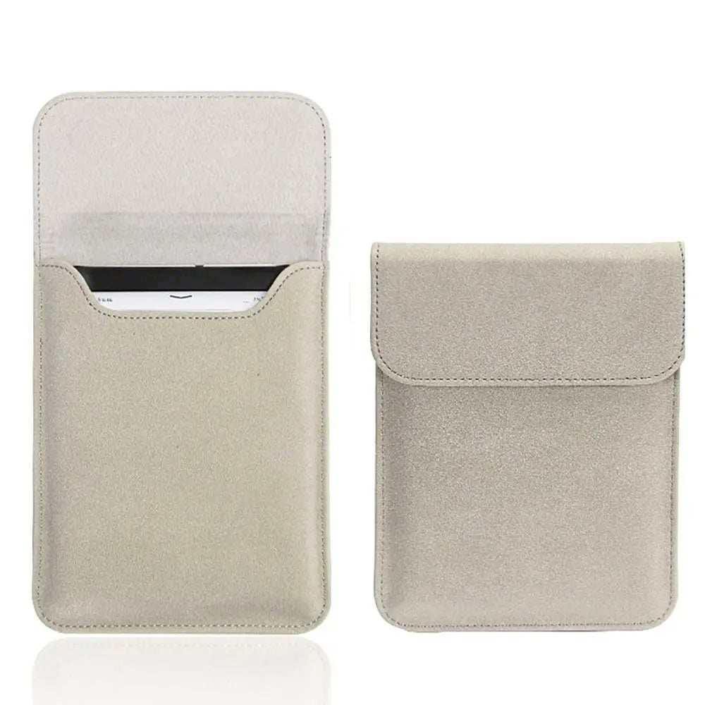 6.8 7 10.2 inch e-Reader Sleeve PU Leather 10/11/12th Generation Storage Bag Anti Scratch for Kindle Paperwhite/Colorsoft/Scribe Quake Light Grey 6 inch