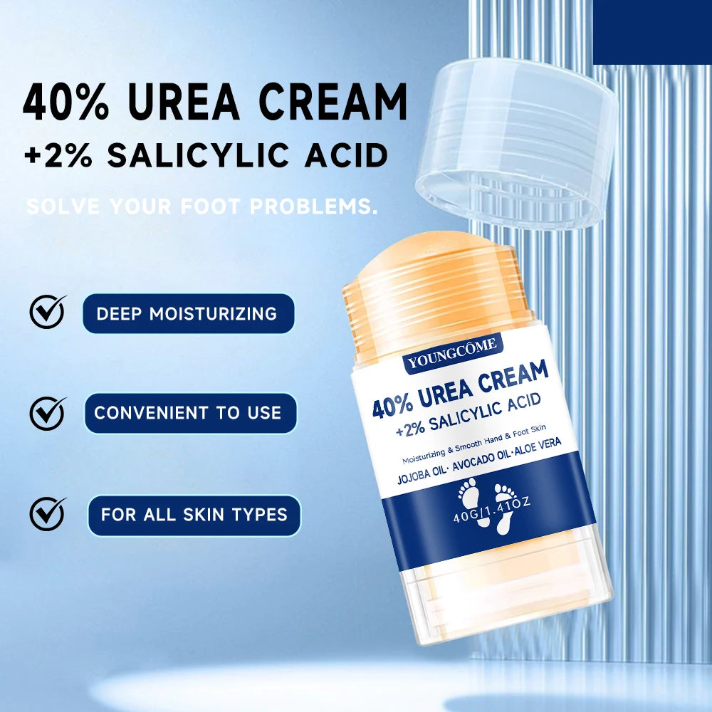 40% Urea Foot Cream +2% Salicylic Acid Moisturizing & Exfoliating, Cracked Heel Repair, Deep Hydration for Dry Feet Long protect Quake