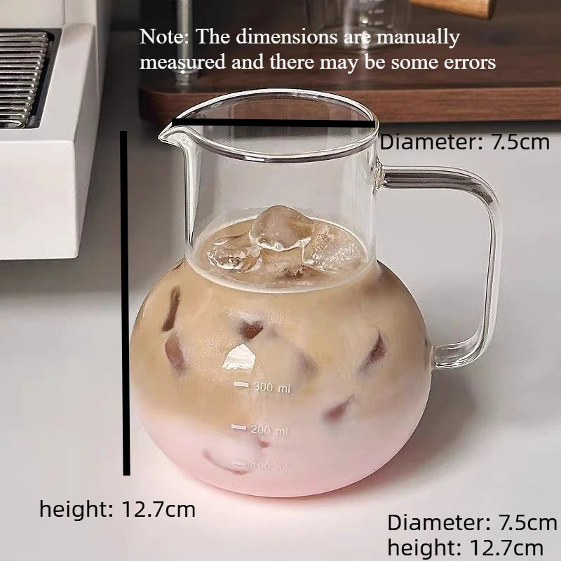 Borosilicate Glass Coffee Server Pot Heat‑Resistant Hand Drip Kettle with Handle for Home Pour Over Coffee Making Quake A