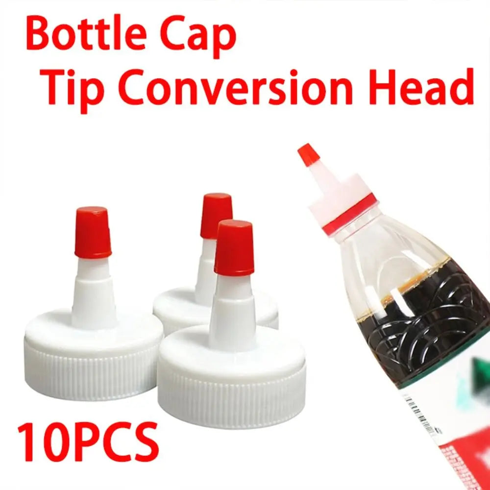 10pcs 28mm Bottle Cap Tip Conversion Head Plastic Red Bottle sealing cap Universal Leak Proof Squeeze Bottles Replacement Caps Quake