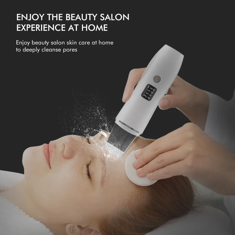 Electric Ultrasonic Skin Scrubber Vibration Face Spatula Peeling Blackhead Remover Facial Lifting Cleansing Ultrasonic Skin Care Quake