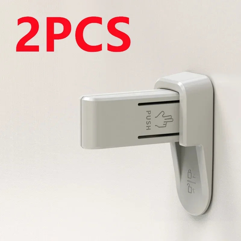 vvocci Home Universal ABS Protection Device for Children Easy to Install Anti-open Handle Locks Door Lever LockSafety Doors Lock Quake B157 Gray-2PCS
