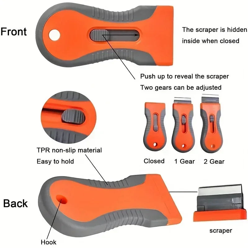 Professional Label Remover Scraper–10/20 blades with telescopic handle. Ideal for removing stickers from any surface efficiently Quake