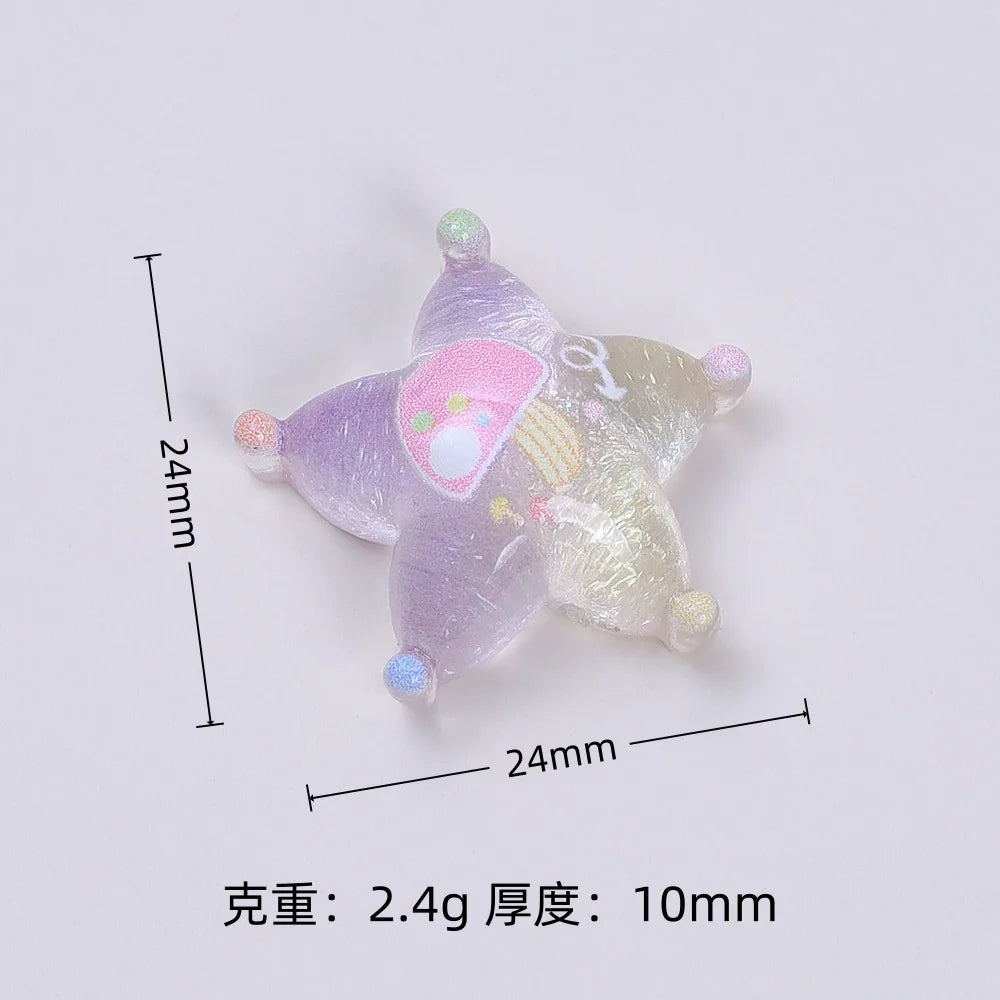 20Pcs Cute Star Moon Apple Cloud Resin Flatback Cabochon For Hair Bows Center DIY Scrapbooking Phone Decoration Accessories Quake