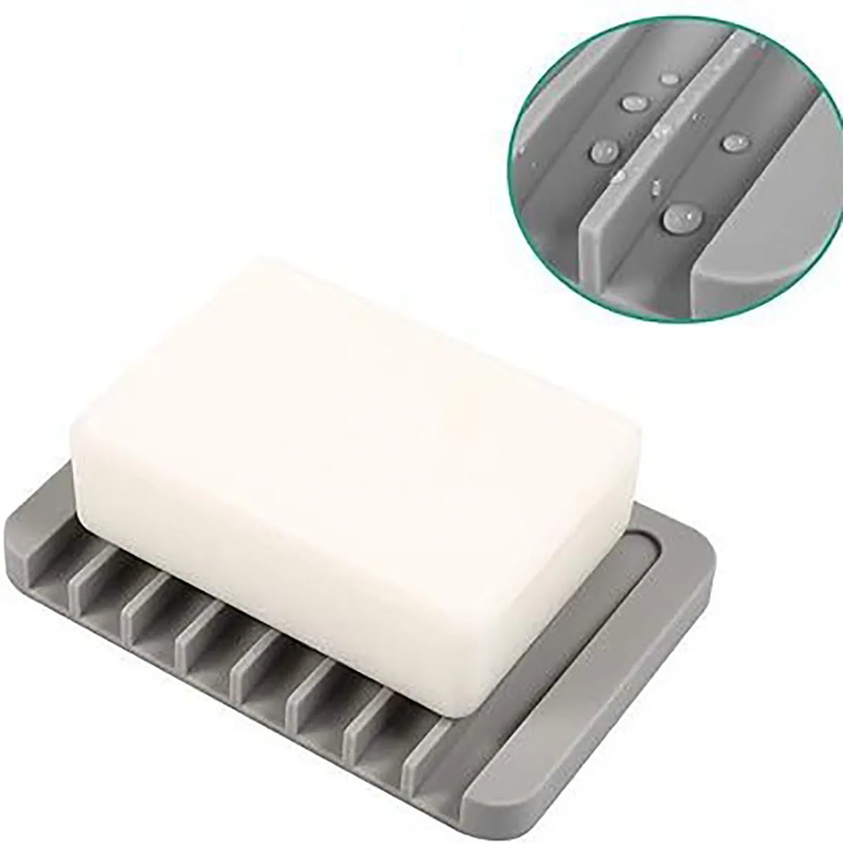 Silicone Soap Dish Storage Holder Soap Box Plate Tray Shower Soap HolderDraining Kitchen Sink SpongeHolder Bathroom Accessorie Quake