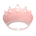 Baby Adjustable Ear Protection Waterproof Size Shampoo Cap Crown Baby Shower Cap Children Cartoon Bath Visor Infant Hair Shield Quake B170 Pink