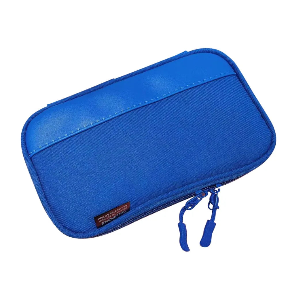 New Oxford Pen Bag Ultra-thin Portable Stationery Pouch Multi-functional Stationery Organizer Students Gift Quake Navy Blue