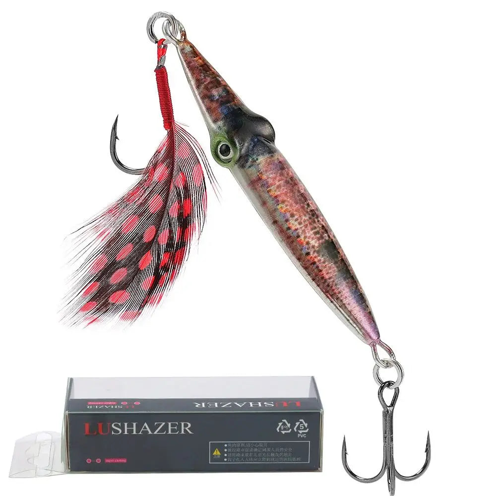 Universal Metal Fishing Lure 3D Eyes jigging Fishing Tackle Sinking Lifelike Hard squid Bait Outdoors Quake F