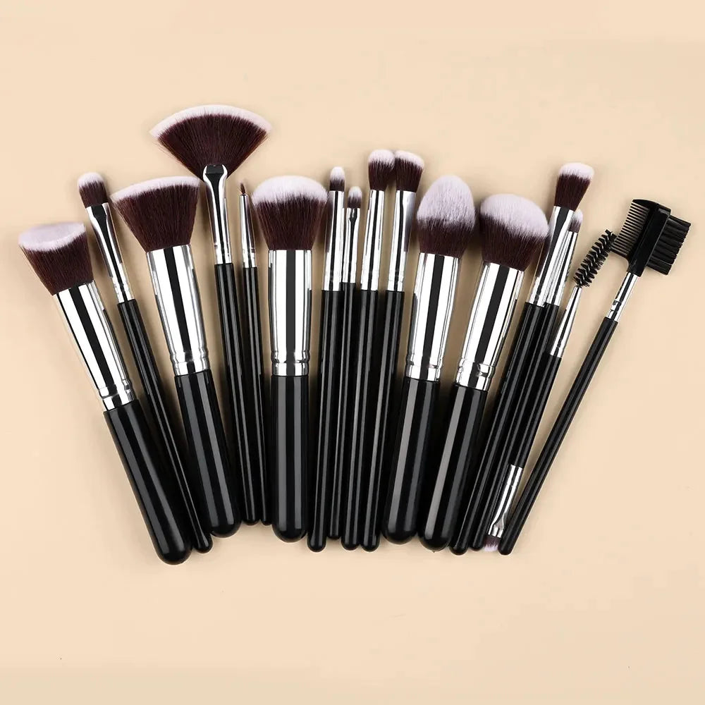 14-16pcs Makeup Brush Set for Women Super Soft Detail Brushes including Blush Foundation Concealer Eyeshadow Beauty Tools Quake AMZ-16SL
