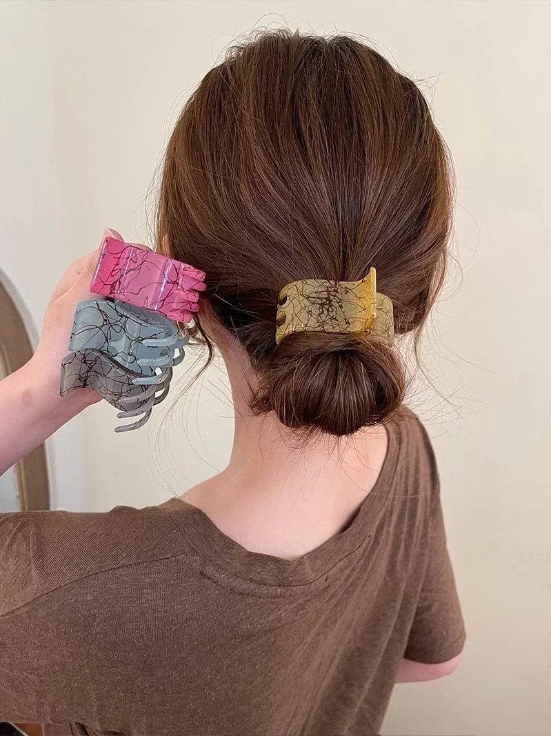 Solid Color High Ponytail Small Grab Clip Women Sweet Elegant Ponytail Grab Clip Lazy Styling Hairpin Style Accessories Quake