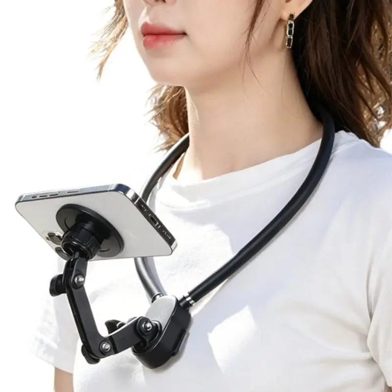 Neck Mount with Adjustable 3Jointed Phone Holder Gooseneck CellPhone Stand for Hands-Frees Recording First-Person K1KF Quake for Magnetic model CN