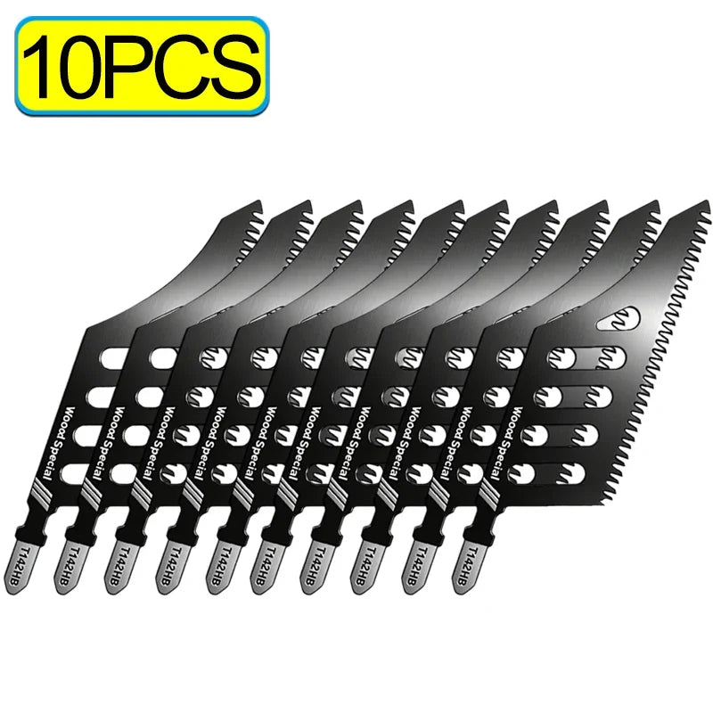 Carbon Steel Scroll Saw Blade T-Shank Fine Coarse Teeth Saw Blade for Wood Aluminum Household Fast Tight Spaces Cutting Tools Quake 10PCS