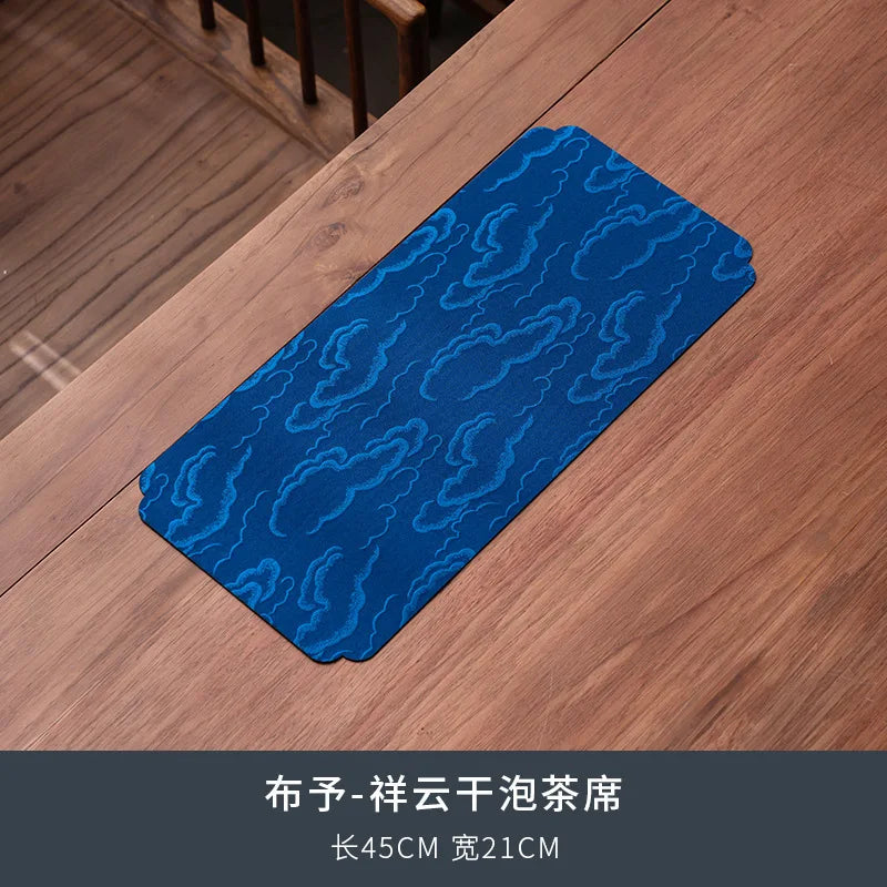 Dry Tea Mat Double-sided Waterproof Tea Flag Tea Towel Tea Table Mat Chinese Zen Style Cloth Mat Teapot Mat Tea Set Quake Dry Tea Brewing Mat 1