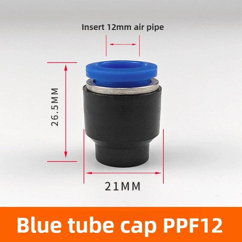 3/5PCS PPF Pneumatic Joints PPF Pipe Caps, Straight-through, Quick Plug Air Hoses, Caps, Pipe Plugs,4/6/8/10/12/14/16 Pipe Plugs Quake PPF-12(Blue) 1 5pcs