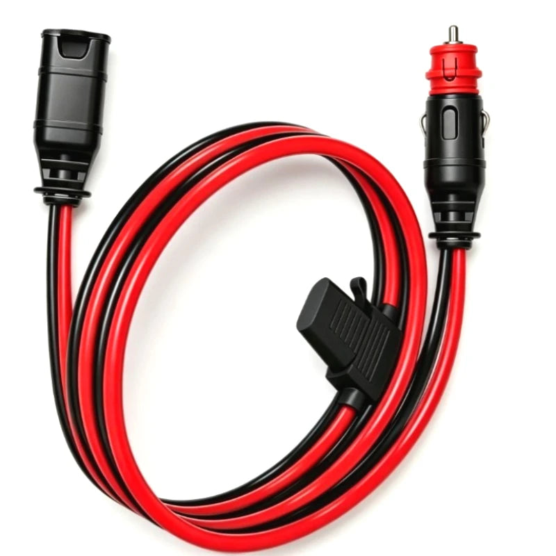 Heavy Duty European DIN Cigarette Lighter Plug to CTEK Connect 16AWG Automotive Vehicle Battery Charging Wire Cable Quake 16AWG 0.5M