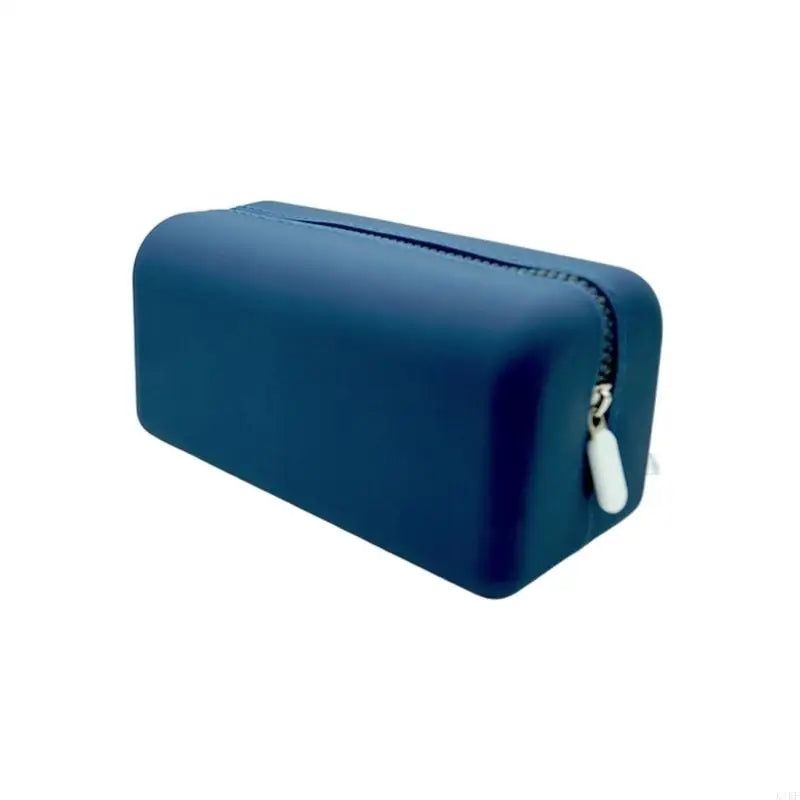 Multipurpose Zippers Pouches with Foldable Integrated Silicone Body for Makeup, Charging Cables, and Stationeries K1KF Quake Blue CN