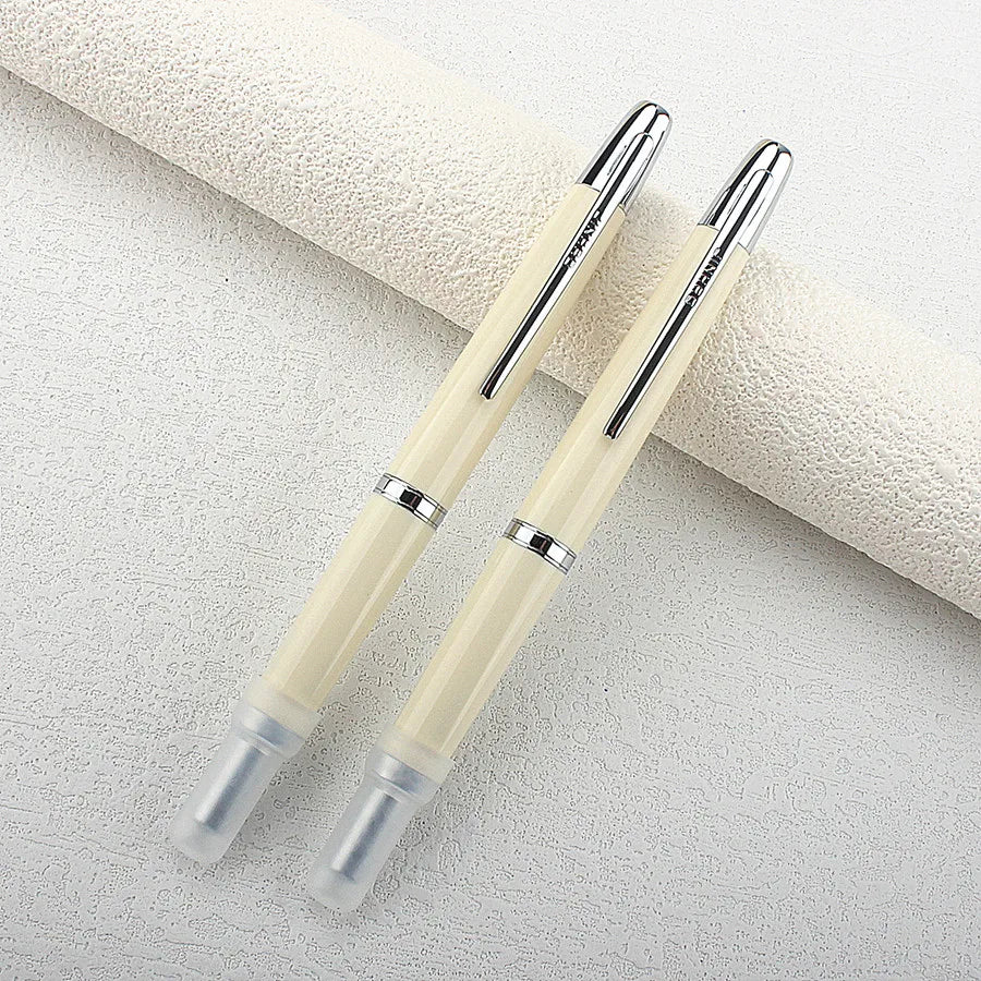 Smooth JINHAO 20 Press Fountain Pen Retractable EF F Nib Transparent Black Writing Ink Pen with Converter School Office Supplies Quake