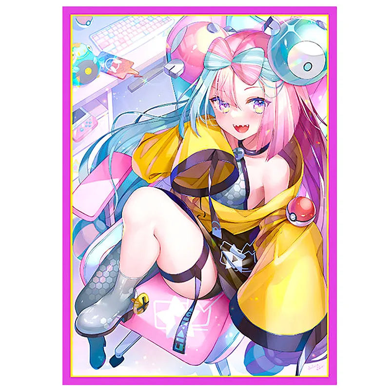 New Hot 13 Styles Pkm TCG Card Sleeves 66x91mm Lillie Marnie Iono Gloria Smooth Feel Protective Sleeves Game Card Accessories Quake qs c 100pcs
