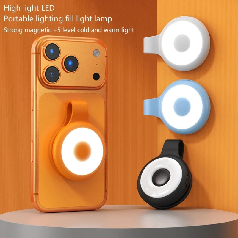 Clip On Phone LED Light Portable Rings Light With Adjustable Brightness For Video Calls Content Creation Night K1KF Quake