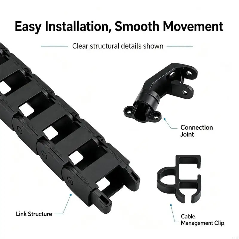 Bridge-Style Cable Drag Chain for Lab X2D, Articulated Sections Guide Moving 3D Printer Cables Through a Defined Channel K1KF Quake