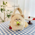 1Pcs Sweet Avocado Cat Plush Shoulder Bag Cute Cartoon Bag For Women Girls Fashion Peach Rabbit Plush Crossbody Bag Gifts Quake A2