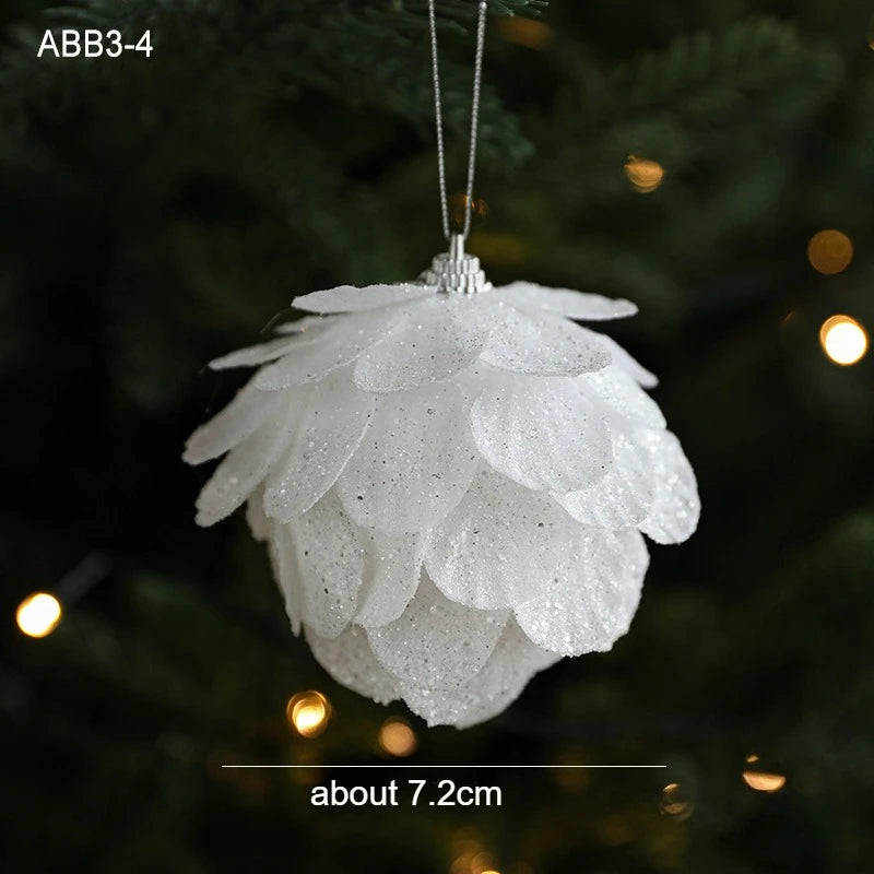 1pc Petal Christmas Ball Tree Pendant Atmosphere Decoration Accessories Decorations for Christmas Quake Type D