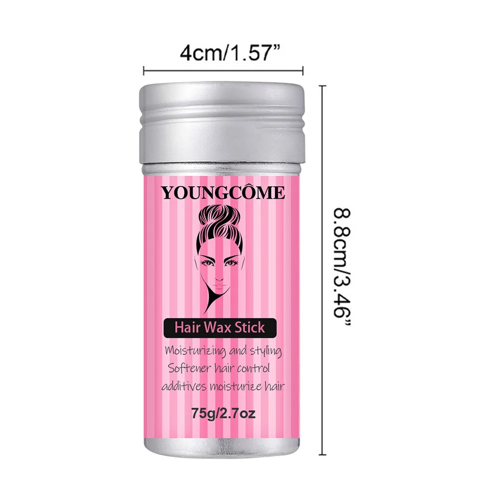  Hair Wax Stick Smooths Frizz Long-Lasting Styling Wax Sticks Non-greasy Smooth Hair Oil Stick for Women Girls Quake 75g
