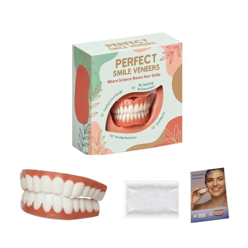False Teeth Adult Full Set Silicone Dentures Natural Upper Lower Soft Comfort Fit Instant Smile Oral Cosmetic Accessories Quake 1 aet
