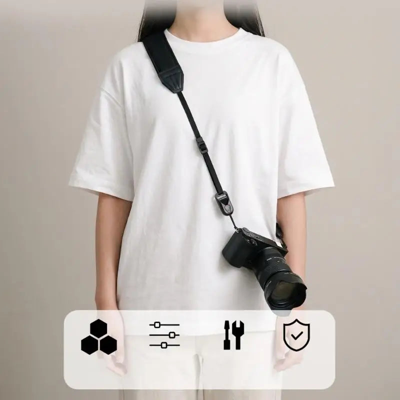 Comfortable Camera Shoulder Carry Accessory with Quick-Release Connectors, a Fabric Carry Section, and Contoured Padding K1KF Quake
