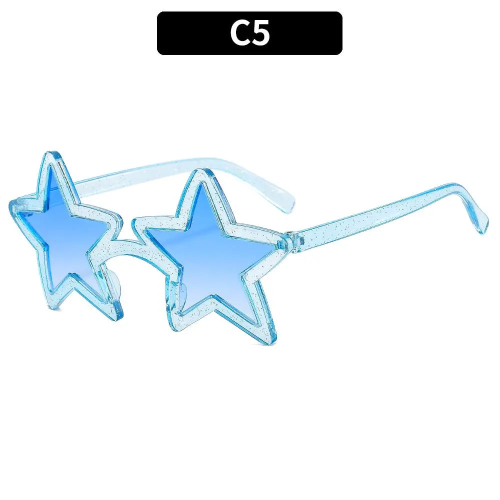 Fashion Unique Pentagram Sunglasses Christmas Party Star Shape Sun Glasses for Women Men Shining Shades Xmas Festival Eyewear Quake C5