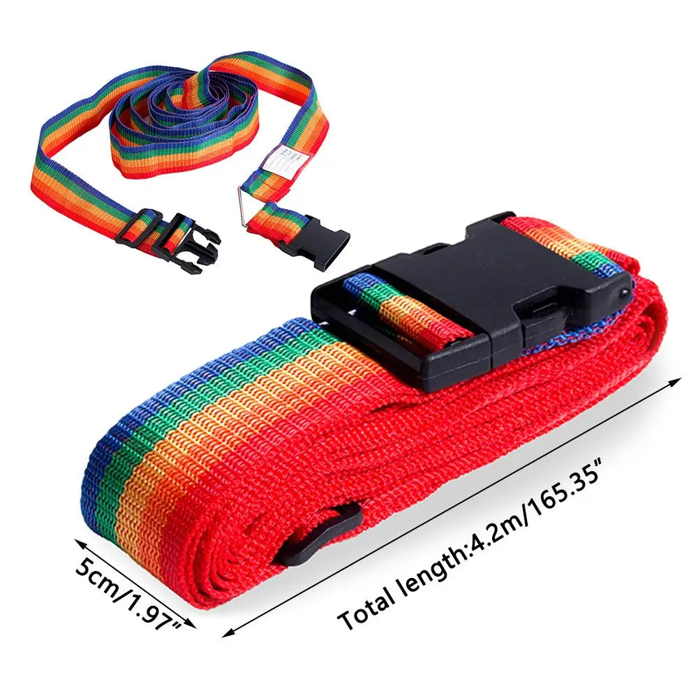 Rainbow Suitcase Belts Name Sticker Travel Suitcase Accessories Packing Belt Baggage Belts Luggage Buckle Strap Quake
