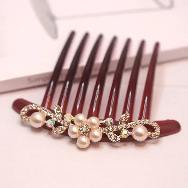 Women Crystal Hair Braiding Clip Elegant Vintage Hairpin Girls Elegant Rhinestone Hair Accessories Crystal Hairpins Barrettes Quake NO.3