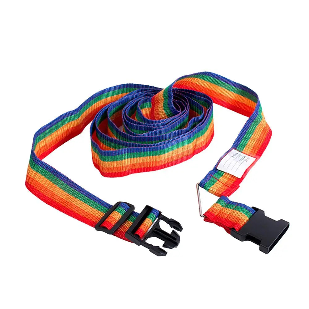 Rainbow Suitcase Belts Name Sticker Travel Suitcase Accessories Packing Belt Baggage Belts Luggage Buckle Strap Quake