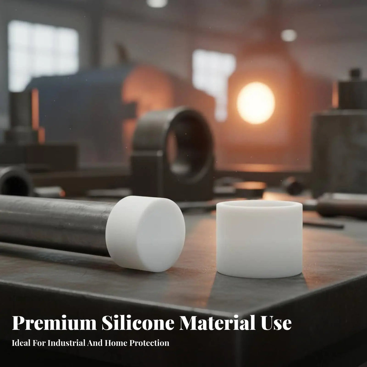White Silicone Sleeve Tip Cover for Tubes Rods Heat Proof 260C Flexible Cap for Chair Leg Protection Workshop Use Quake
