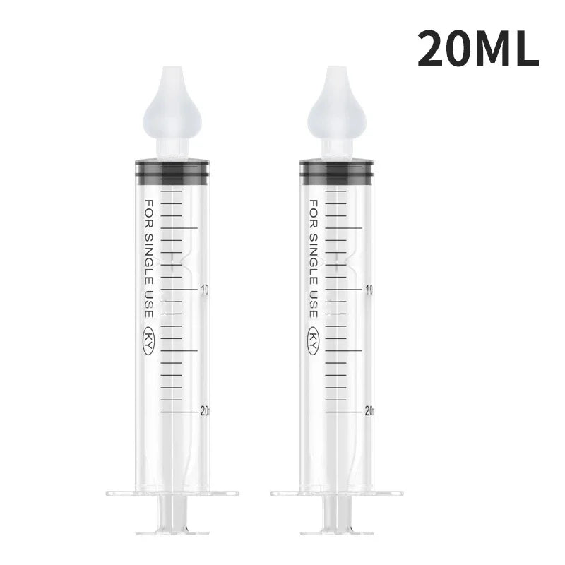vvocci Lavado Jeringa 10ML/20ML Lavado Nasal Bebe Aspirador Nasal Para Bebe Baby Nasal Aspirator Syringe Baby Nose Cleaner Quake transparent 20ml 2pc