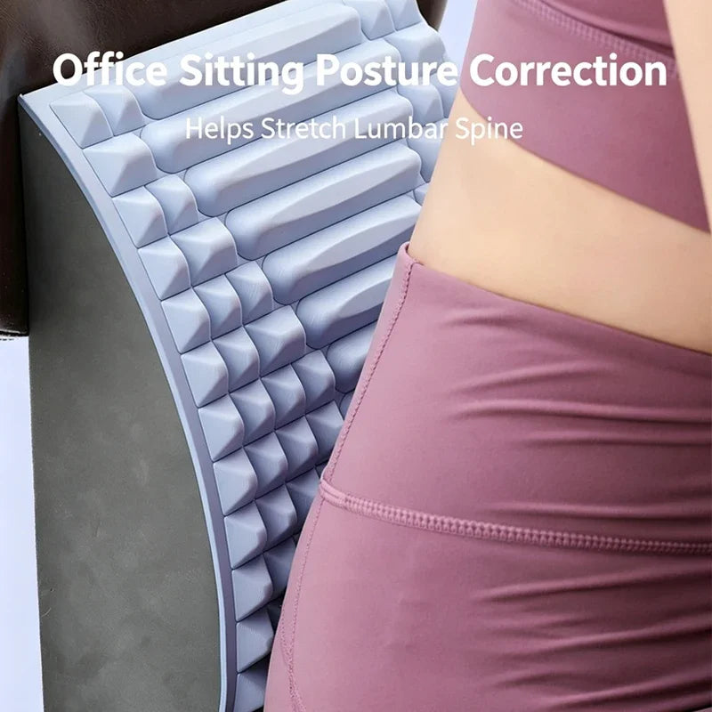 Back Stretcher Lumbar Support Device Neck Waist Muscle Relaxer Spine Corrector Back Opening Stretch Massage Tool for Pain Relief Quake