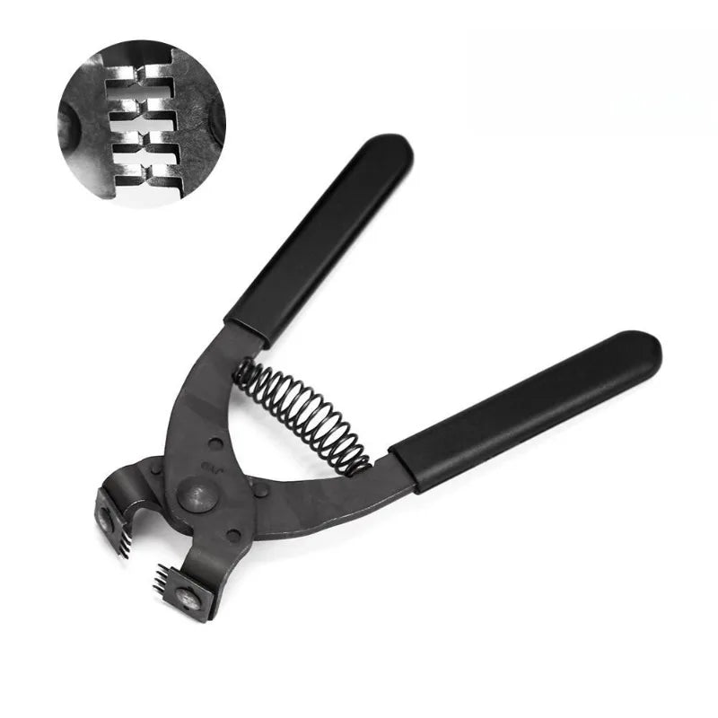 Silent Leather Punch Pliers 17cm Tool Steel with 4mm Diamond Chisels 2 and 4 Teeth for DIY Crafting Belt Bag Strap Repair Quake 4 teeth