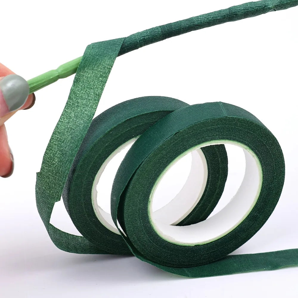 12/1Rolls Green Bouquet Floral Tapes Self-adhesive Stamen Wrapping Paper Tape DIY Flowers Decor for Florist Wedding Party Props Quake