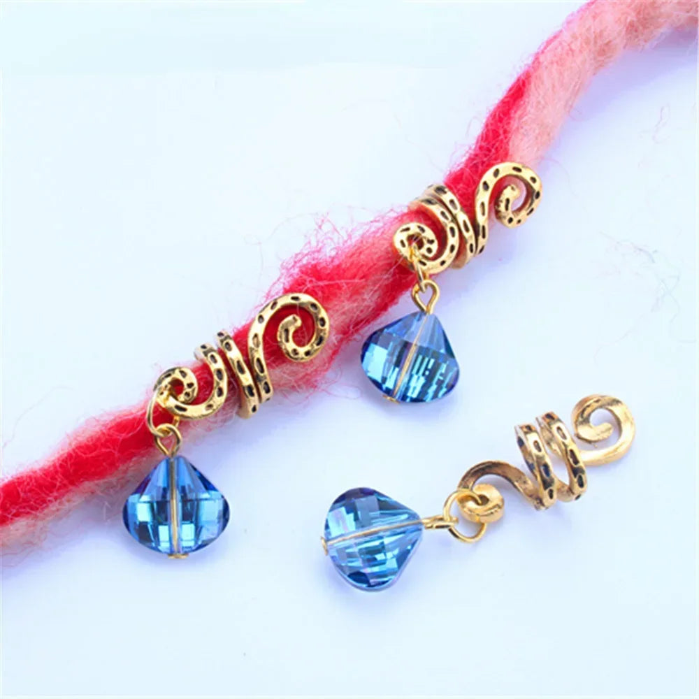 Hair Braided Wig Jewelry Hair Extension Rings Buckle Metal Hollow Out Iron Flower Tube Hair Ring Buckle Headdress Styling Rings Quake 5pcs LQ716-3